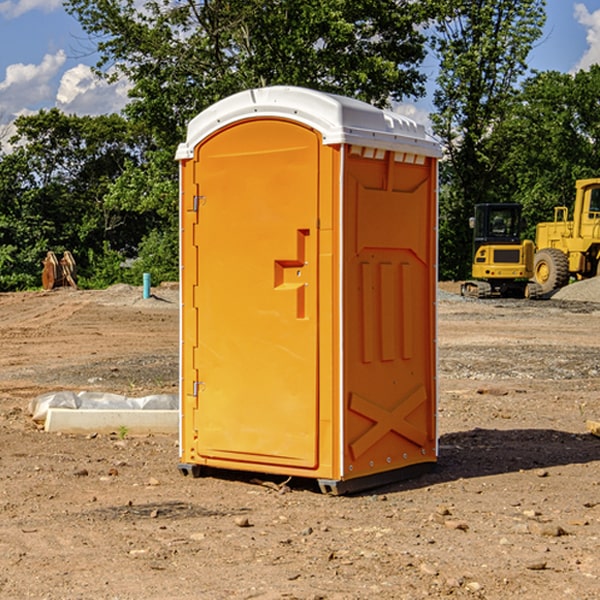 how often are the portable restrooms cleaned and serviced during a rental period in Ray North Dakota